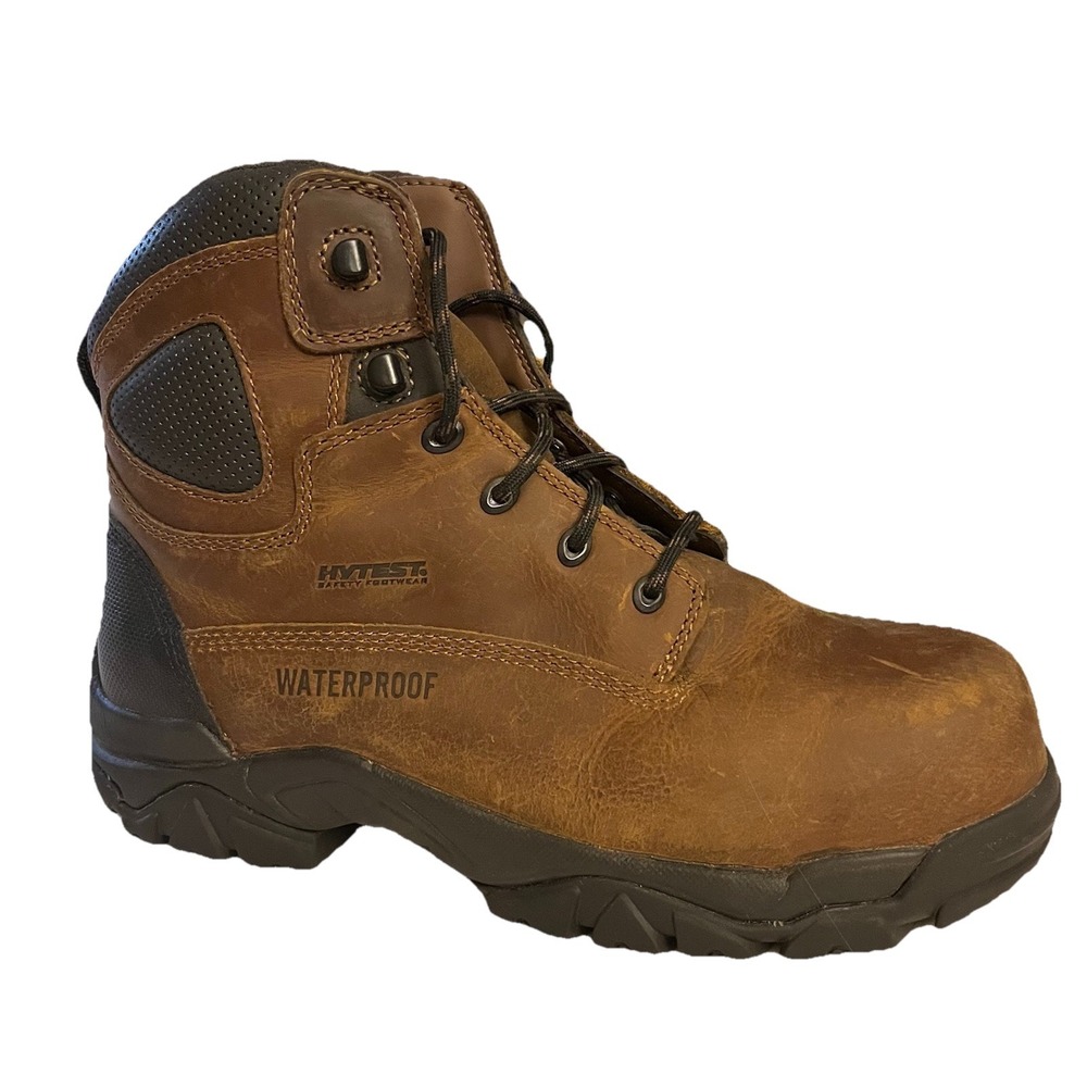 HYTEST MEN'S Sz8W WOMENS  9.5W FOOTRESTS WATERPROOF COMPOSITE TOE 6" WORK BOOT
